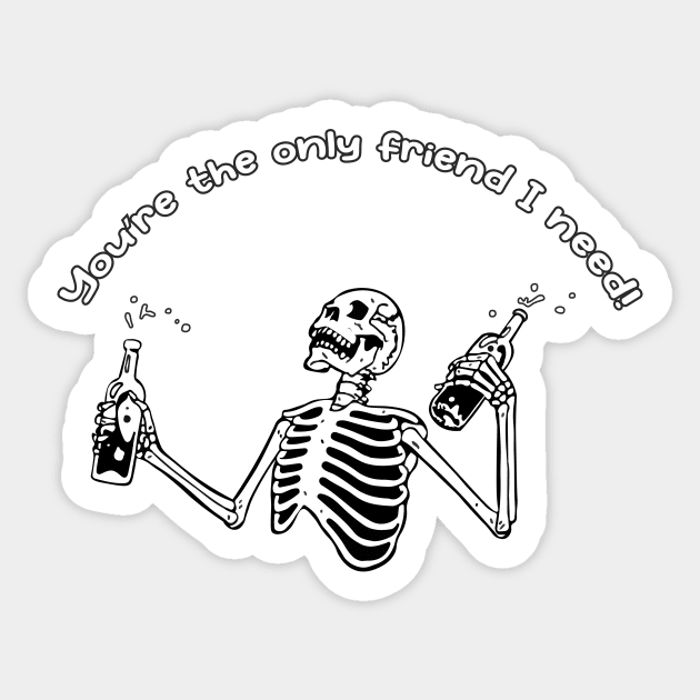 A Skeleton Party Sticker by UnicornDreamers